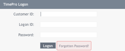 Forgotten Password Reset.